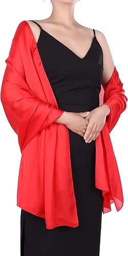 Miniatura 3 de Boao Bufandas suaves y largas de satén para mujer, bufanda ligera y transparente para accesorio de fiesta de boda