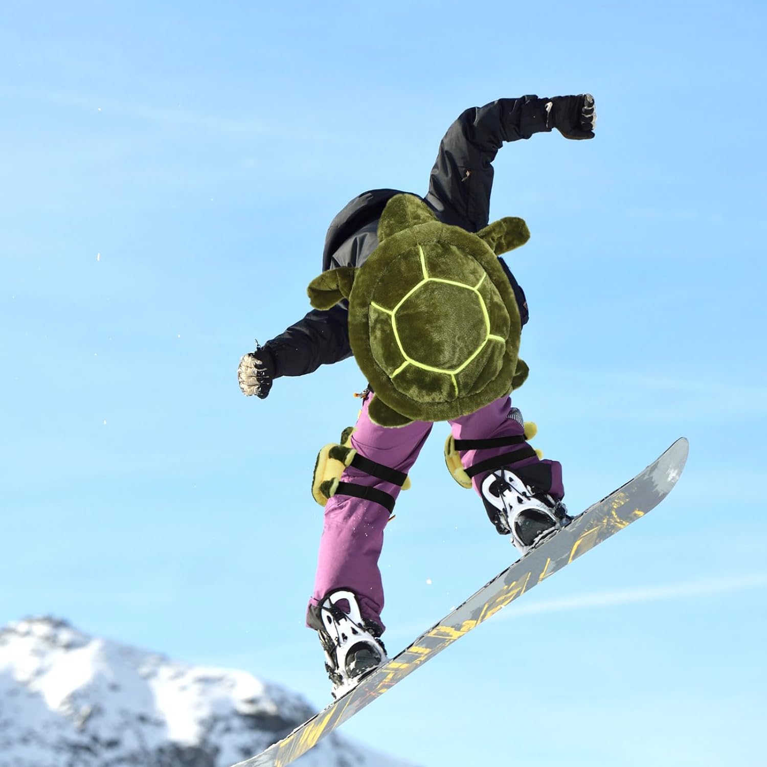 Set di 3 cuscinetti protettivi a tartaruga per snowboard e sci, con tartaruga carina, protezioni per fianchi 3D per pattinaggio, cuscino imbottito per tartaruga, ginocchiere per bambini e adulti,
