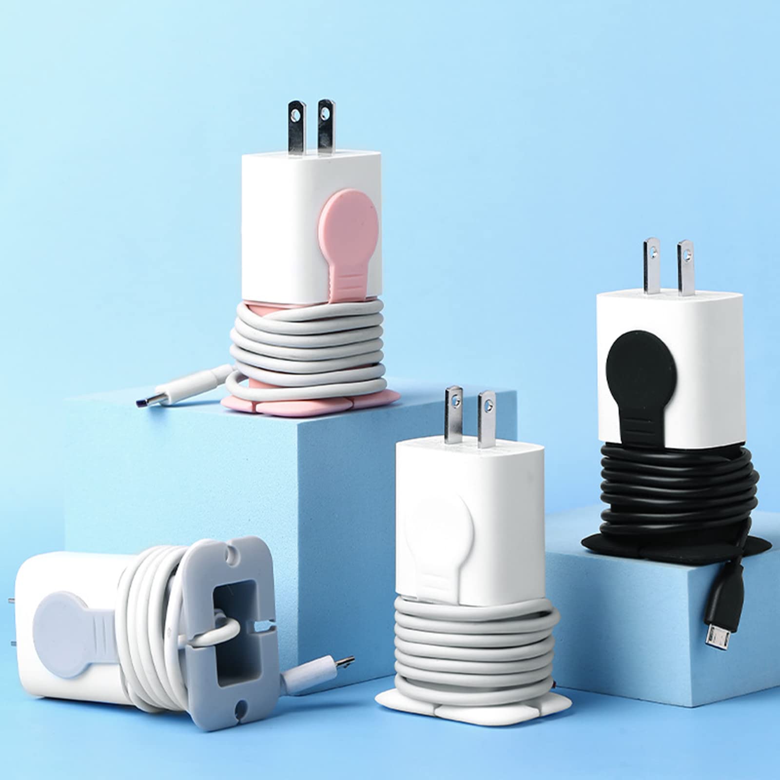 TAMECharger Cable Winder Anti-Break Protection Cable Storage Tool,Travel Charger Cord Organizer Compatible,Power Adapter Charging Cable Management Cord Winder (4pack)