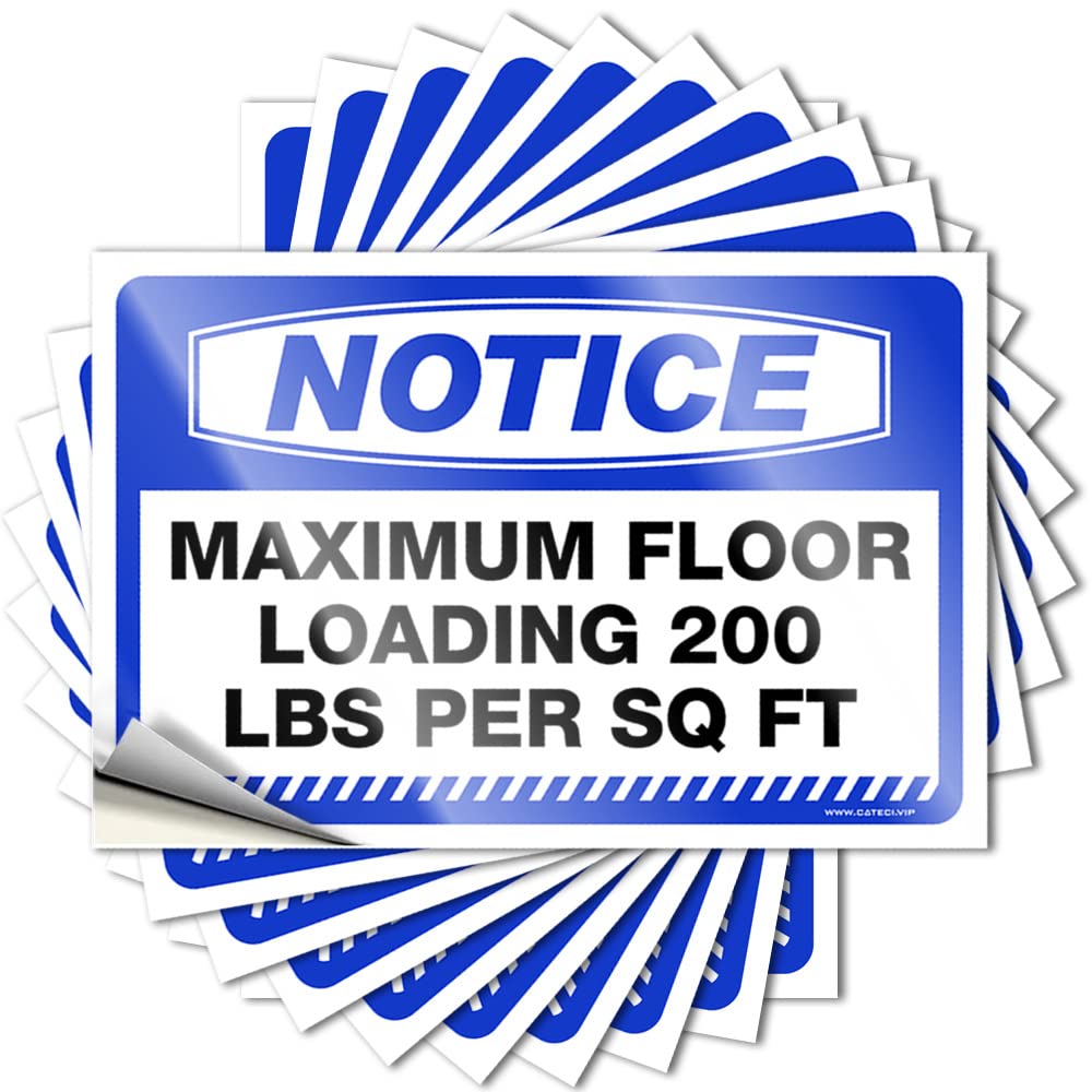 Lettering Sticker Vintage, Classroom Fun Notice Maximum Floor Loading 200 Lbs Per Sq Ft | Back Porch Decor(8X12CM)