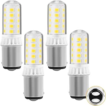 Anyray Lot de 2 ampoules LED SMD BA15D à double contact pour bateau 1076 1130 1176 1142 Blanc chaud 12-20 V CC