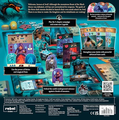 Image of Dungeon Legends Board Game - Cooperative Card-Based Adventure in The Avel Universe! Immersive Fantasy Strategy Game for Kids & Adults, Ages 10+, 1-4 Players, 60-90 Min Playtime, Made by Rebel Studio