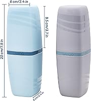 Vista 2 de 2 PCS Travel Toothbrush Case, Portable Multifunctional Toothbrush Holder, Toothbrushes Toothpaste Separate Storage Wash Cup for Business Trip