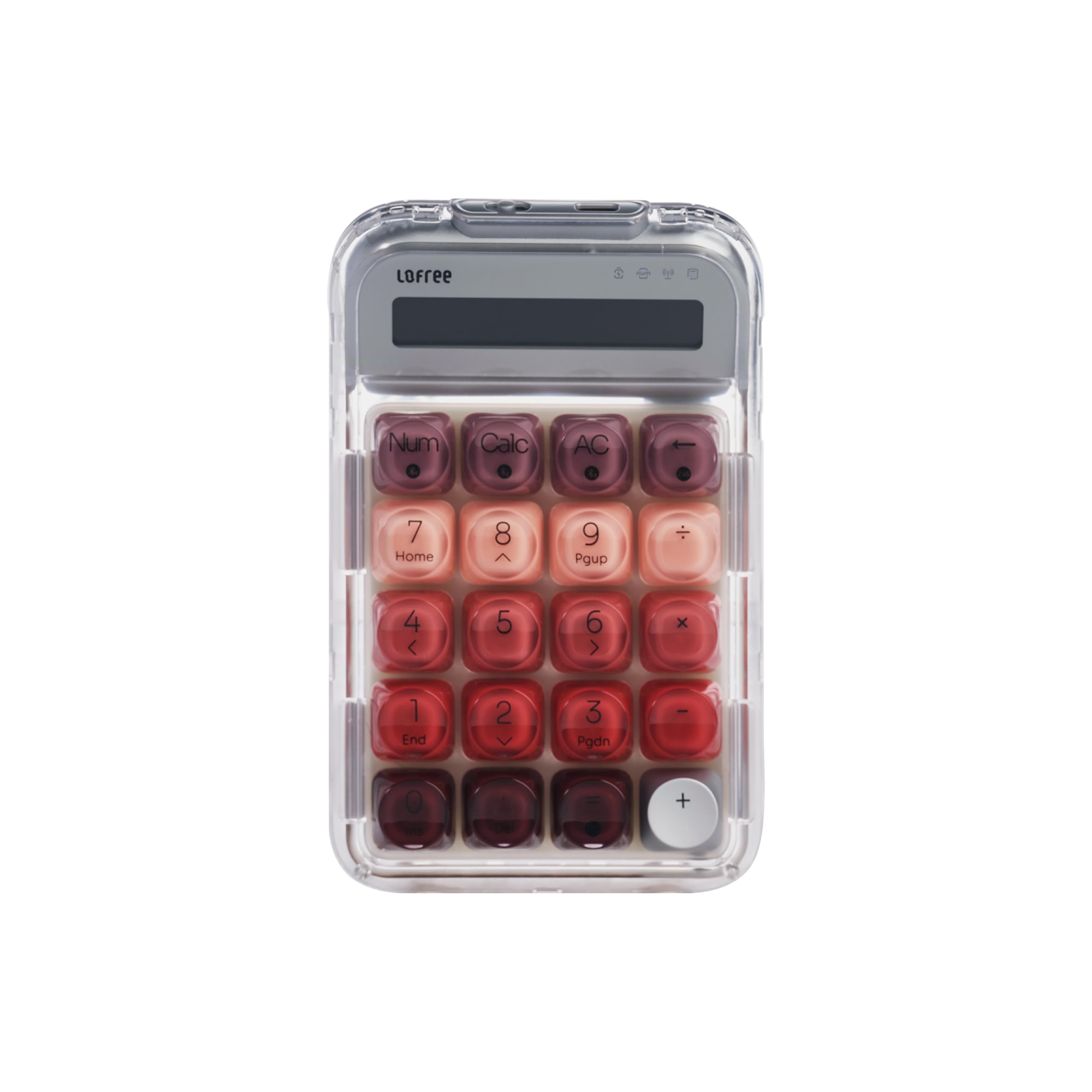 Lofree Lipstick-Style 3-Mode Wireless Mechanical Numpad - Bluetooth 5.2/2.4G Wireless/USB-C Wired, Adjustable White Backlit, Hot-Swappable Gateron Switches, Compatible with Mac/Windows/iOS/Android-image-7