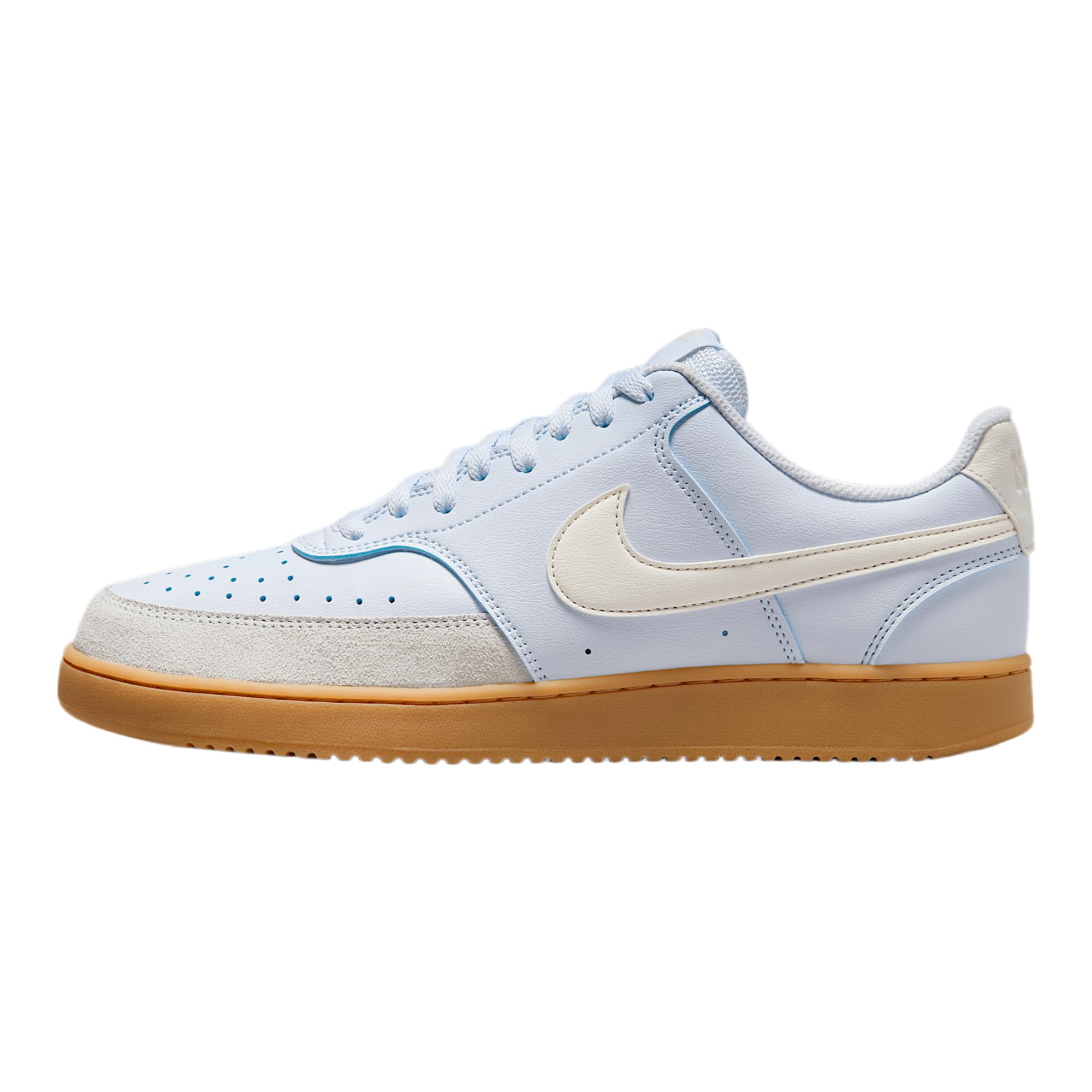 Nike Court Vision Low Sneaker für Herren, Fußballgrau/Blasselfenbein/Gum Hellbraun, 42.5 EU