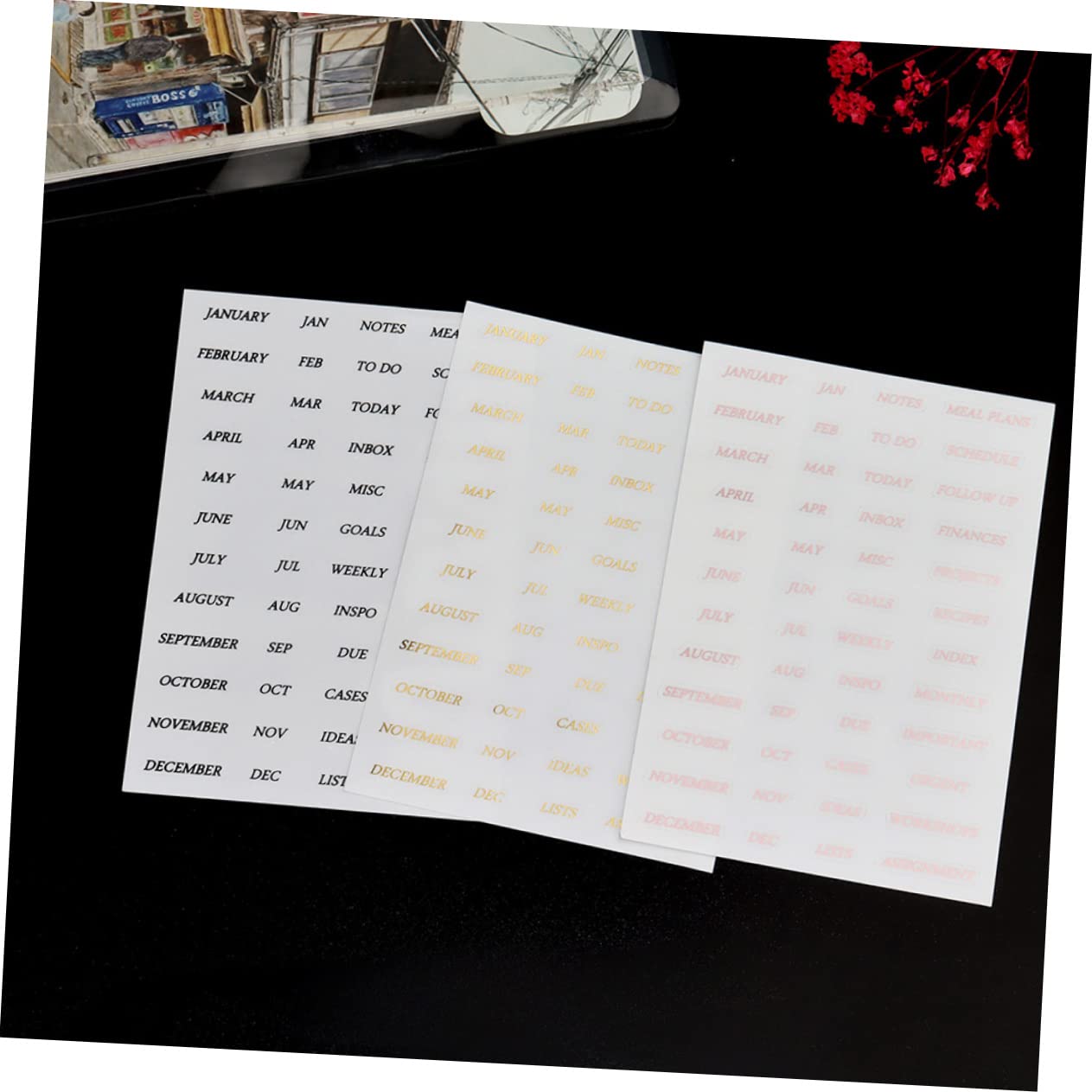 EXCEART 32fogli Adesivi Decorativi Per Scrapbook Con Parole Inglesi Adesivi Autoadesivi Per Pianificazione e Decorazione Di Diari Album e Lettere