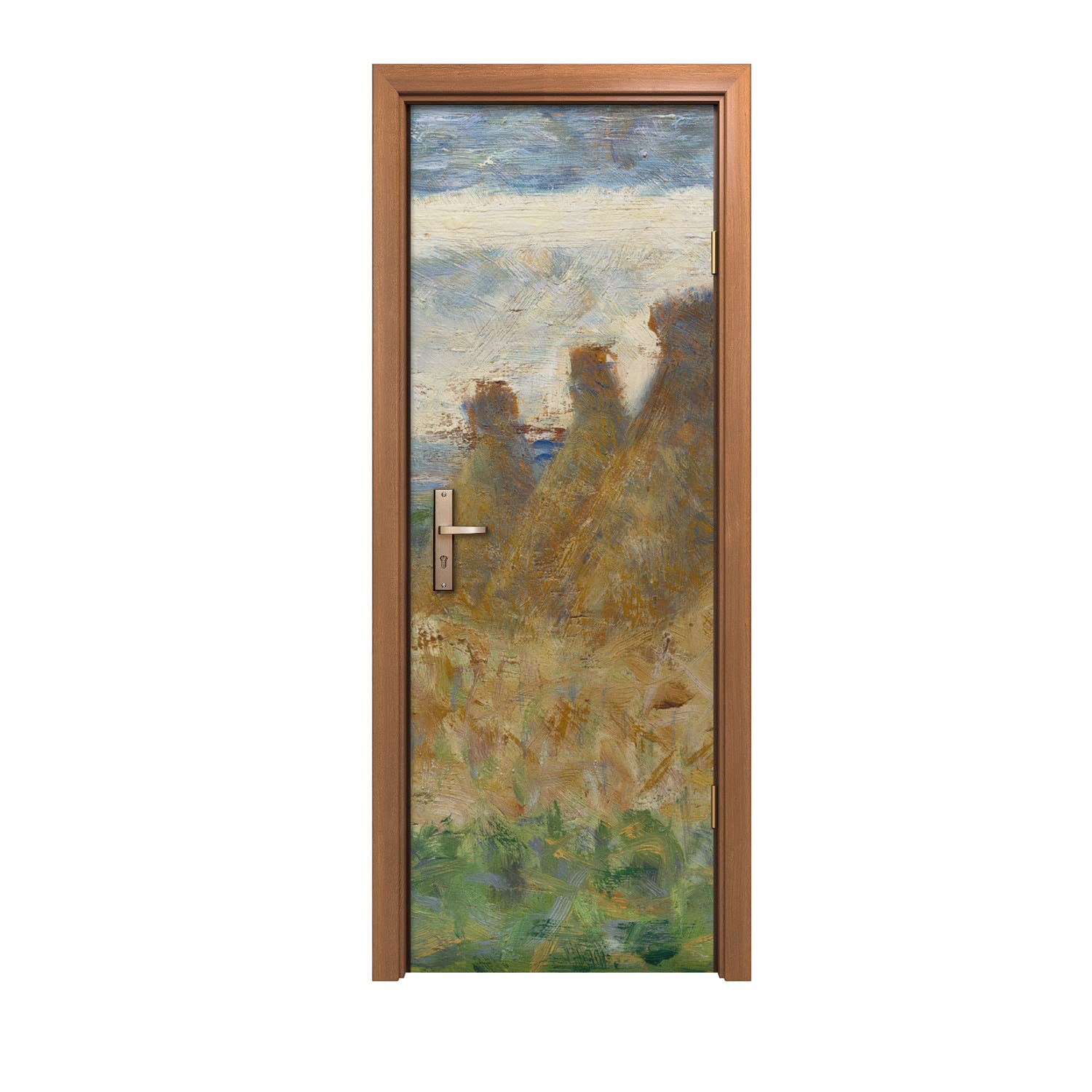 Autocollant de porte Seurat transformant votre salon en galerie d'art