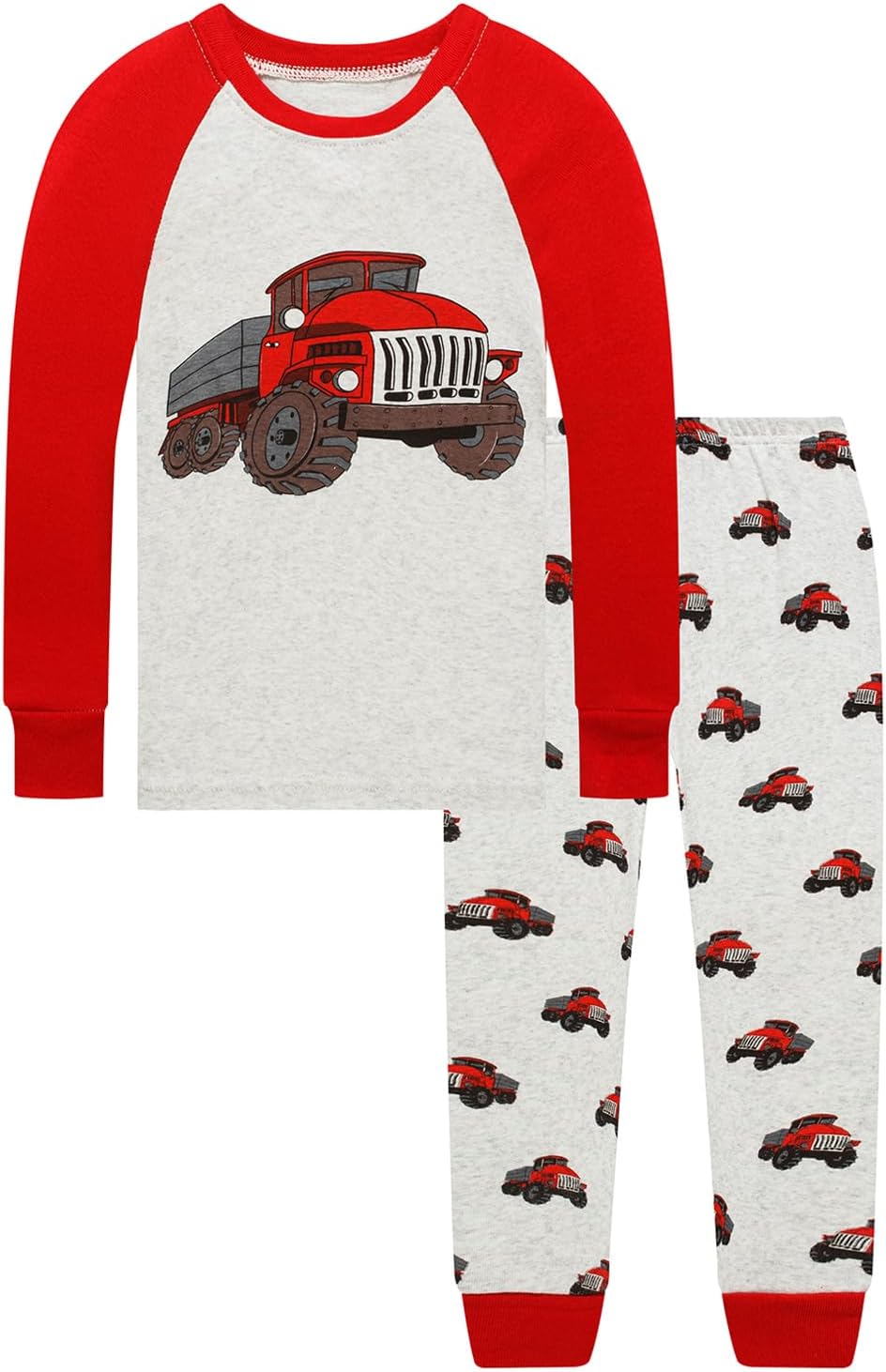 Little bety 4 Pieces Boys Pajamas Toddler Boys Long Sleeve Cotton Pjs Kids Sleepwear Sets 24Months-12Years