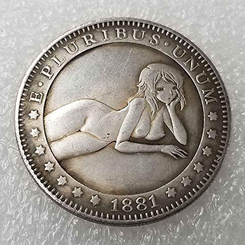 YunBest Best Morgan Coins 1881, nichelino Hobo, vecchia moneta Morgan degli Stati Uniti non circolata, regalo commemorativo