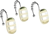 Vista 16 de Ganchos decorativos para ducha, 5 bolas de anillo de rodillo, ganchos de cortina de oso y alce para baño, juego de 12