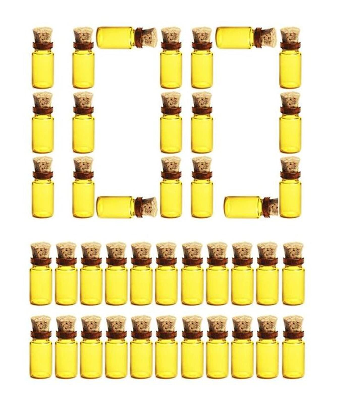 0.5 ml Mini Tiny Amber Glass Jars Bottles with Cork Stoppers Dark Brown Small Corks Bottles Glass Vials Tiny Bottles for Party Wedding Jewelry Making Miniature Altered Art (100)