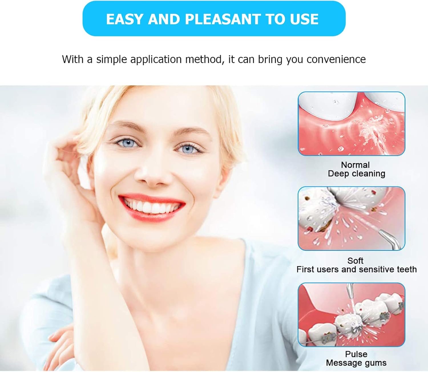 EXCEART 1pc Portable 70ml Manual Teeth Cleaner Water Flosser Water Pick