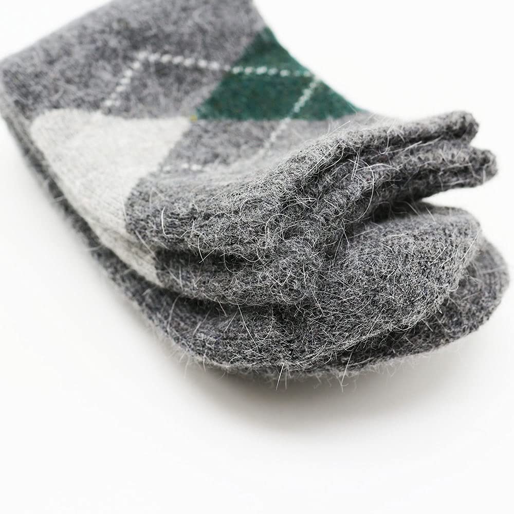 Hombres de Invierno espesados ​​Harajuku Retro Diamante Plaid Nieve Calcetines de Lana fría (Color: T Tamaño: Un tamaño) (Color : A, Size : One Size)