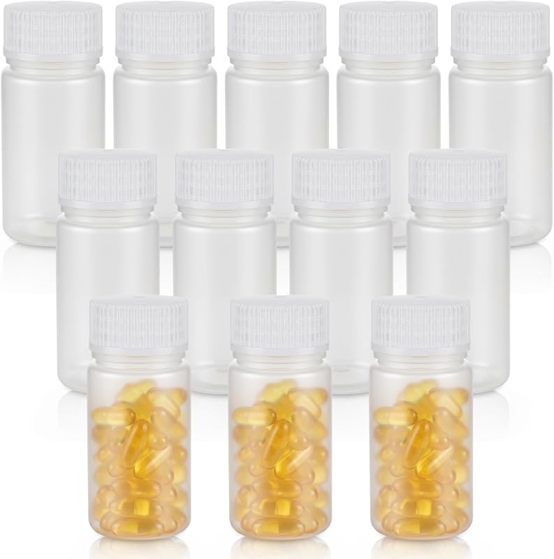 Tatuo Frascos Recarregáveis de Polietileno com Tampa de Rosca e Boca Larga, 125 mL, Pacote com 12