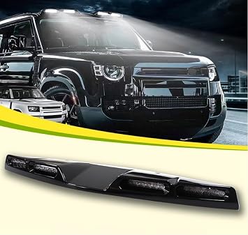 Roof Lights Top LED Light Bar Spotlights Fits for Land Rover Defender 2020-2023 Gloss Black with 4 LED DRL Super Bright