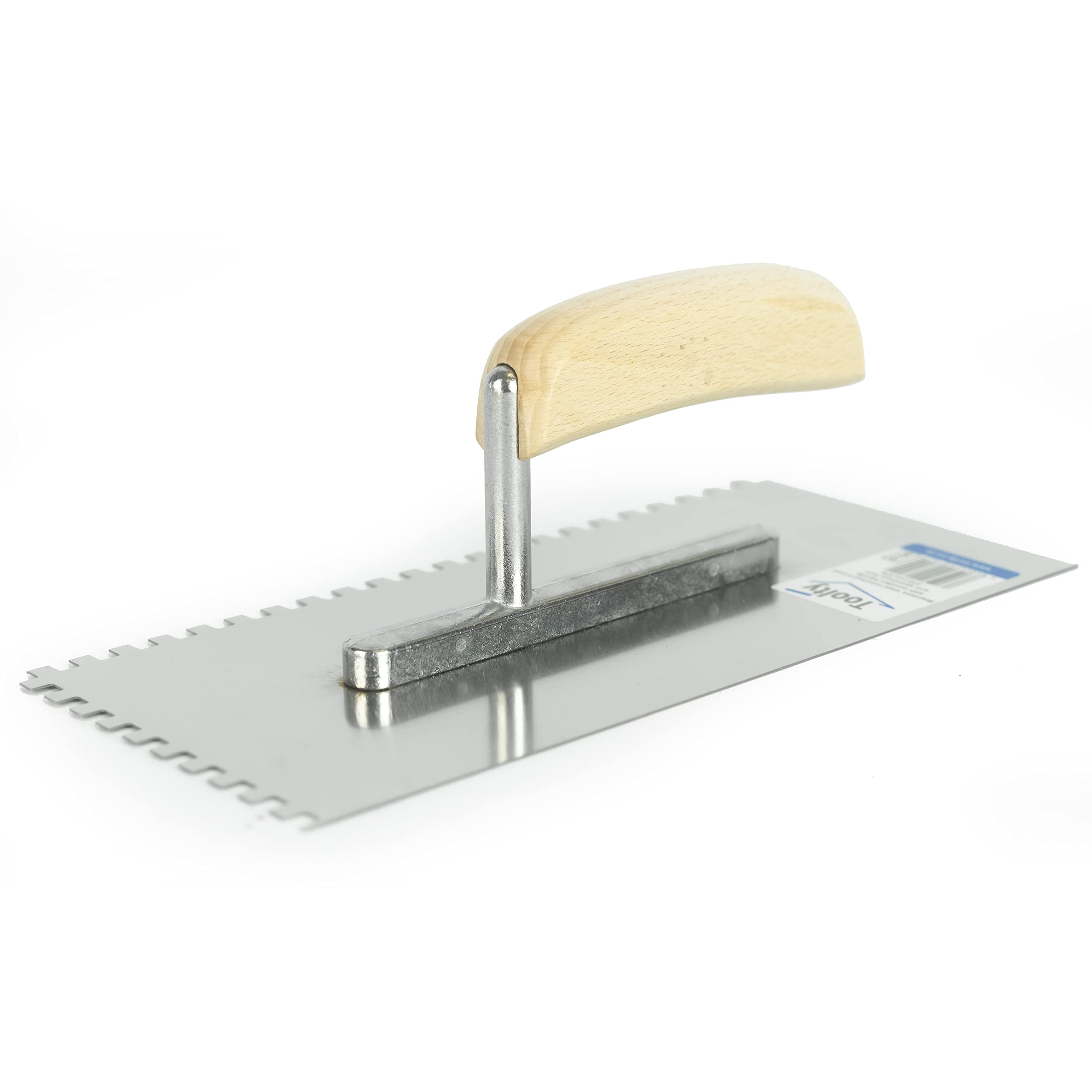 Toolty Multi-Colour Stainless Steel Square Notched Trowel, 270Mm, 6X6mm - For Adhesive Mortars, Wooden Handle, Tile, Tiling, Adhesive, Diy