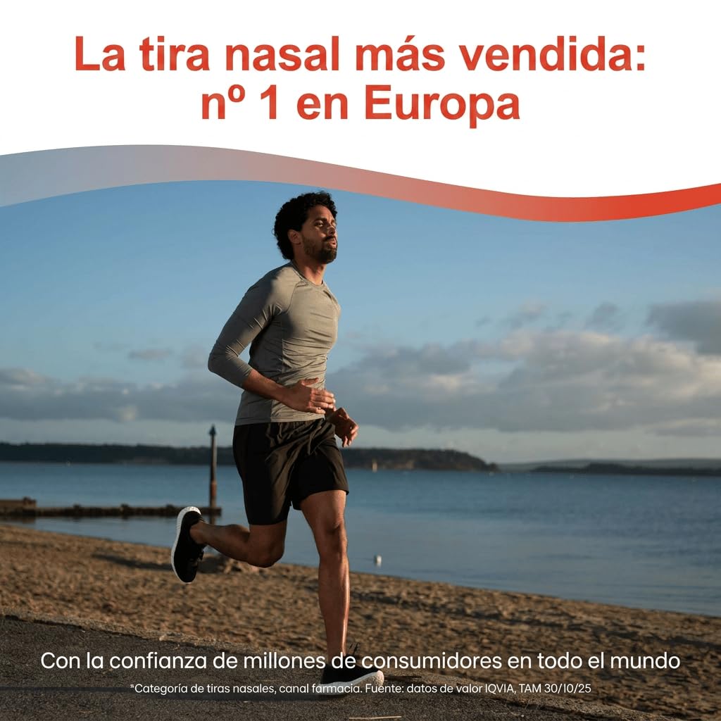 Breathe Right Extra Fuertes - 44 Tiras Nasales | 50% Más Resistentes | Alivio Instantáneo de la Congestión Nasal y Ronquidos | Mejora la Respiración y el Sueño | Ideales para Deporte