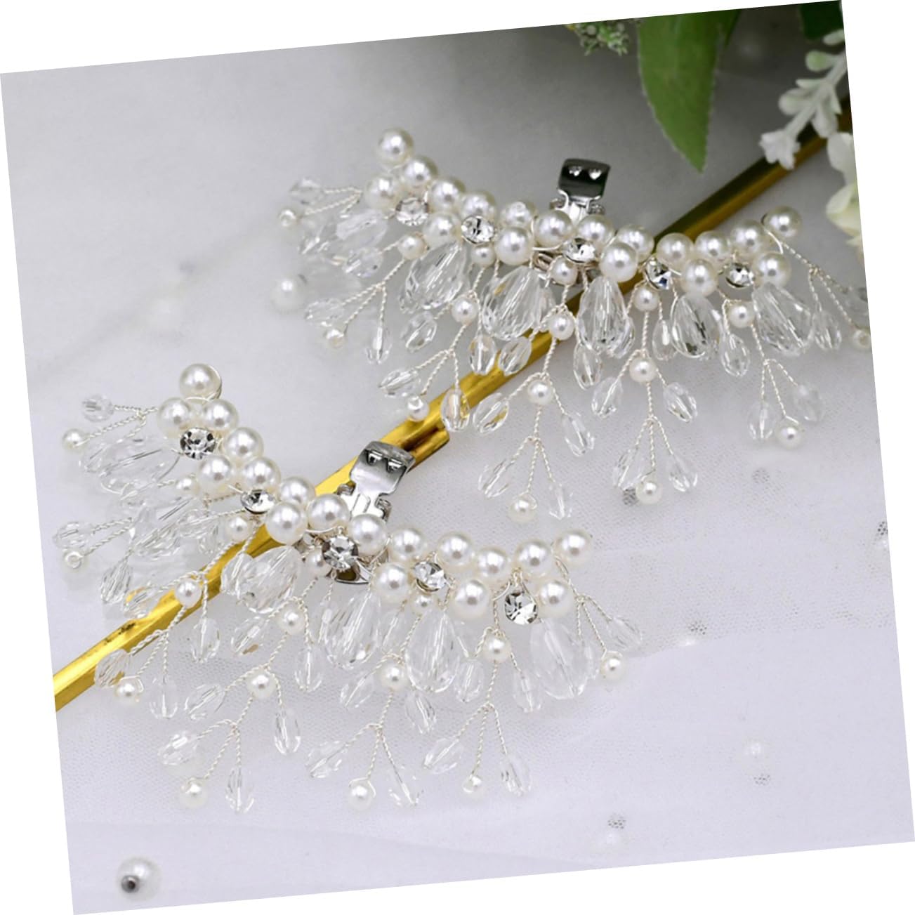NOLITOY Crystal Pearl Shoe Clip Bridal Wedding Ceremony Decorations Shoes Pearl Clips Wedding Shoes Decorations