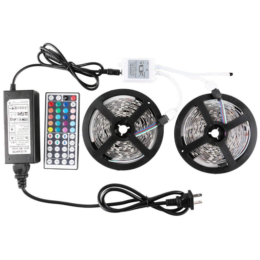 Striscia LED 5M, Luci LED Colorate Smart Phone Strisce LED Compatibile RGB SMD 5050 Musica SYNC LED Strip Controllo App E 44 Tasti Telecomando RF per Casa Cucina Festa TV Decorazione,10M