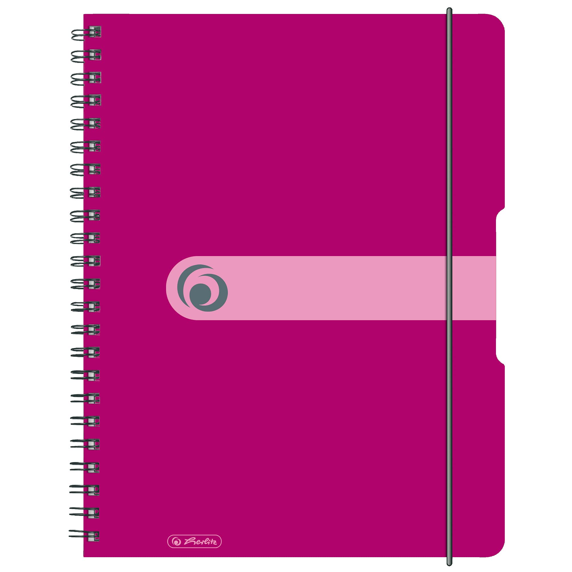 Herlitz 11293081 A4 To Go Spiral Notebook, Wood- Paper, 80 Sheets, Berry, Pack of 2