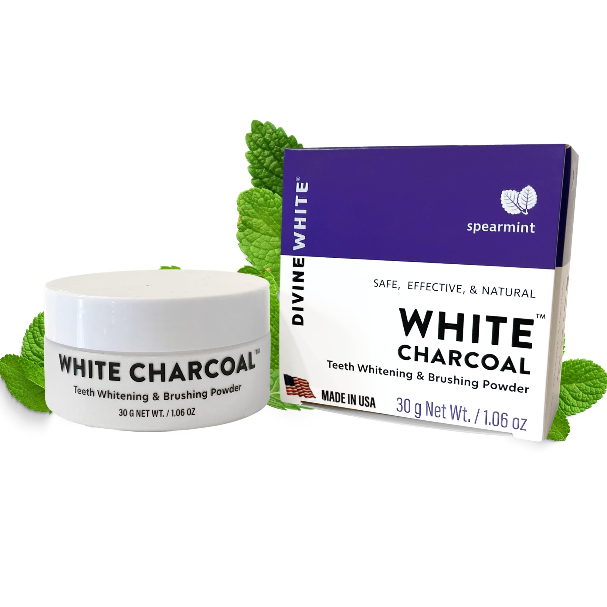 White Charcoal Powder for Teeth Whitening and Brushing - Cleans Teeth Like Whitening Toothpaste, Removes Surface Stains with Natural Ingredients and