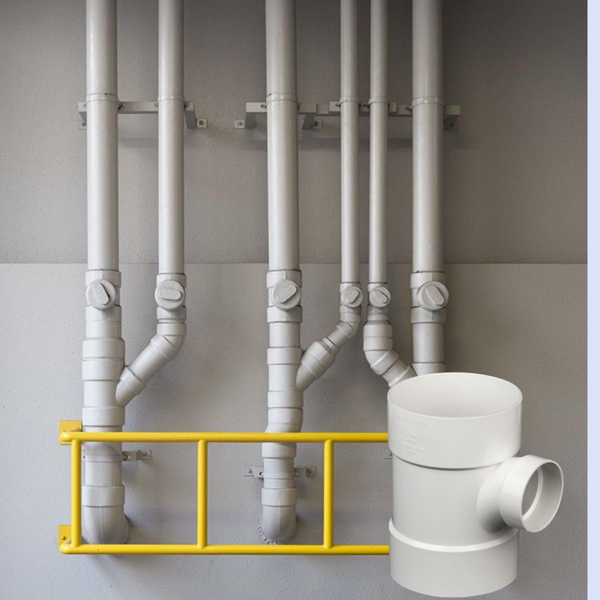 Reductor de residuos sanitarios de PVC DWV de 4 x 4 x 2 pulgadas, color blanco | Accesorios de tubería de PVC de ventilación para tuberías de fontanería