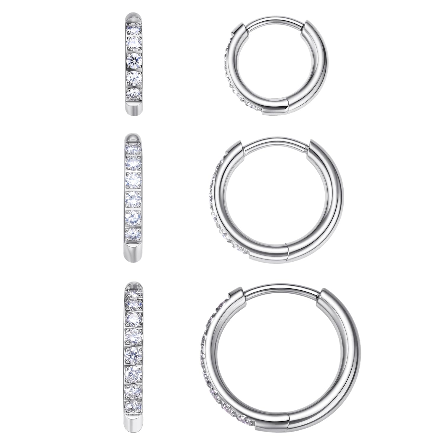 VOJO Moissanite Titanium Huggie Hoops