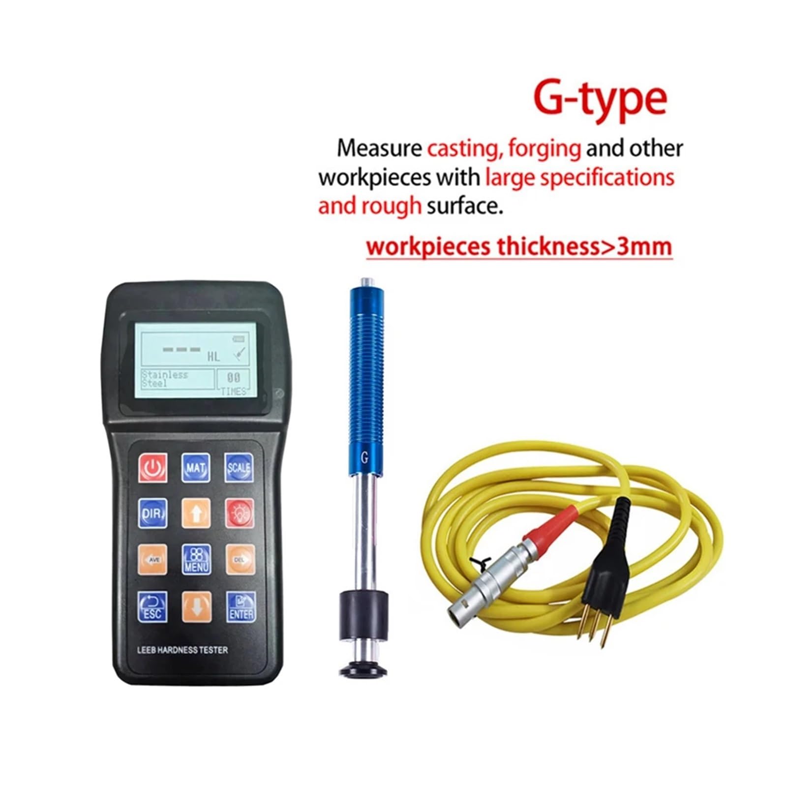 7-in-1 High Precision Hardness Tester Durometer, for Metal Pipe Steel Surface Hardness Tester (Size : Hardness G Type)