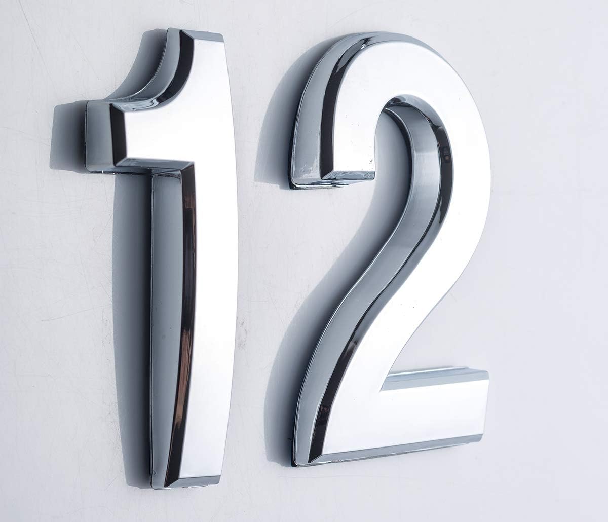 10 Pieces 4" (Pack 0 to 9, Shiny Silver) self Adhesive Door House Numbers and Street Address Plaques Numbers for Residence and Mailbox Signs. (4" 10 Pack (0-9), Silver)