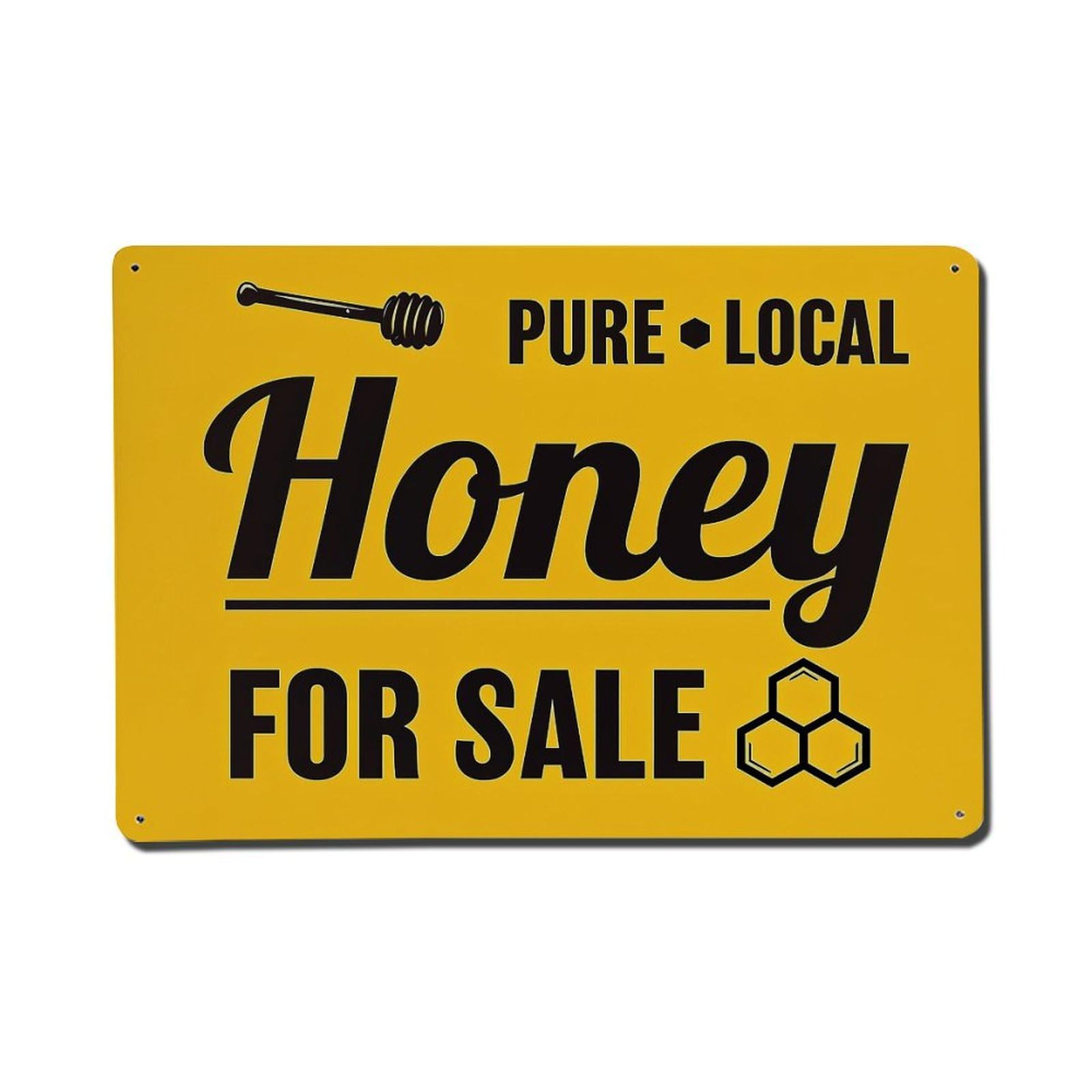 Jdfenggu Vintage Pure Local Honey For Sale Retro Metal Tin Sign, Metal Poster For Bar, Home, Man Cave, Kitchen, Laundry Room Art Decor 8X12 Inch