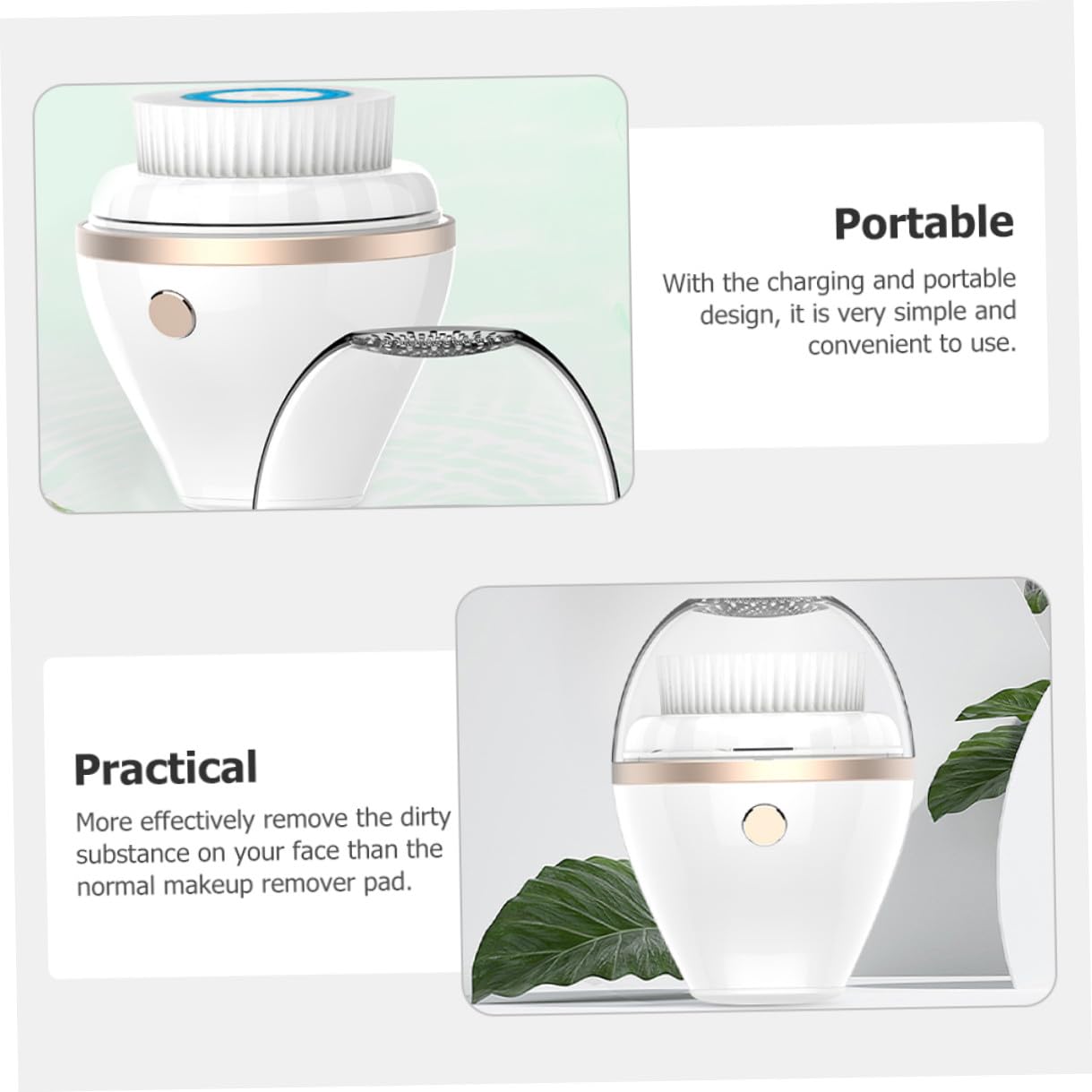 PLAFOPE Cepillo Facial Eléctrico para Reducir Obstrucción de Porosidad Portátil de Limpieza Profunda Material Abs y Electrochapado y Cuidado Diario Cutáneo