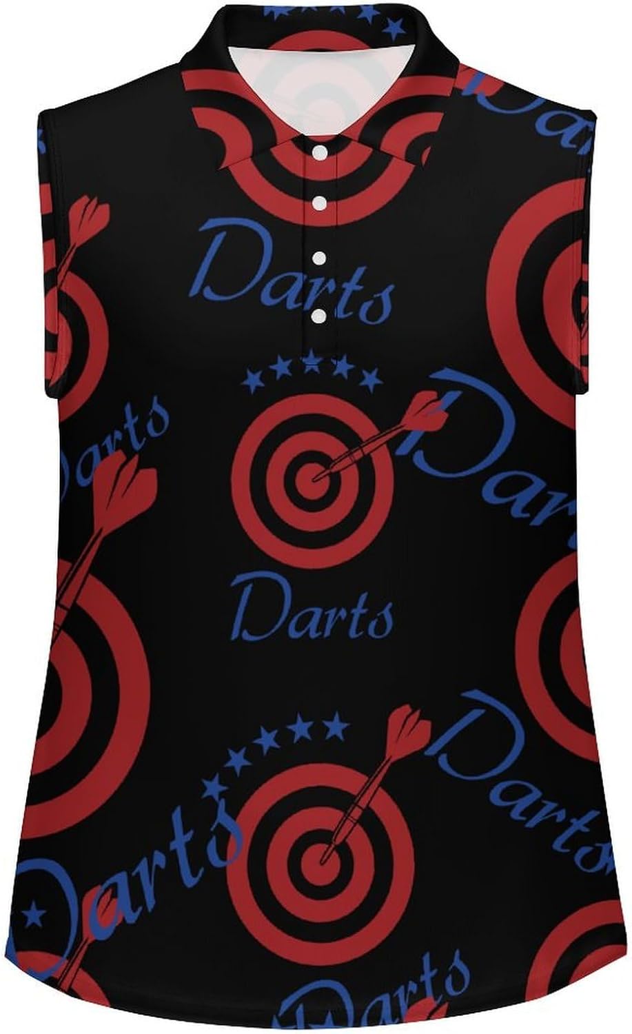 Darts Board Logo Women's Golf Shirt Sleeveless Polo Shirts Tank Tops Blouses Tennis T-Shirts Casual