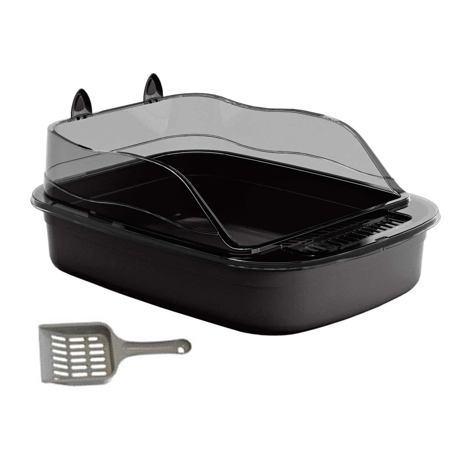 MERISHOPP® Open Cats Litter Box Large Bedpan Cartoon Shape Cat Sand Box Cats Litter Tray Black (B0DCP8DX7B) Amazon Price History, Amazon Price Tracker
