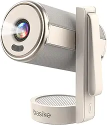 Basike Projetor portatil, Projetor Inteligente Full HD 1080P 15000 Lumens, 2.4G+5G+WIFI 6 Android 12, Bluetooth 5.4, Suporte 4K e Montagem 180° -Cinema Portátil para Casa, Sala de Aula e Reuniões