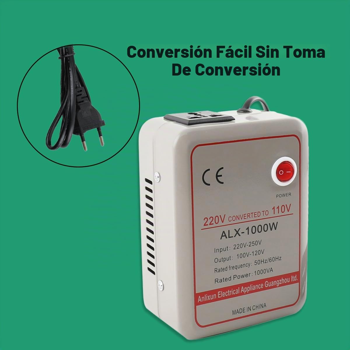 Convertidor De Voltaje 220 V A 110 V 1000 W Transformador De Alimentación 500 W