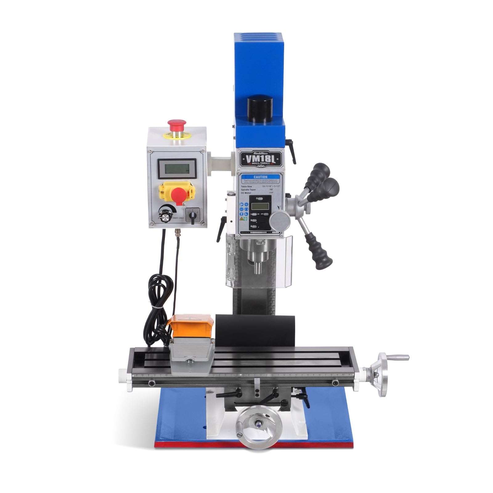 MechMaxx 6"x20'' Benchtop Mill Drill Machine, Variable Speed, R8 Spindle, 1 HP 110V, Compact Milling Drilling Tool for Garage Shop, DIY Metalworking without Stand,Model VM18L