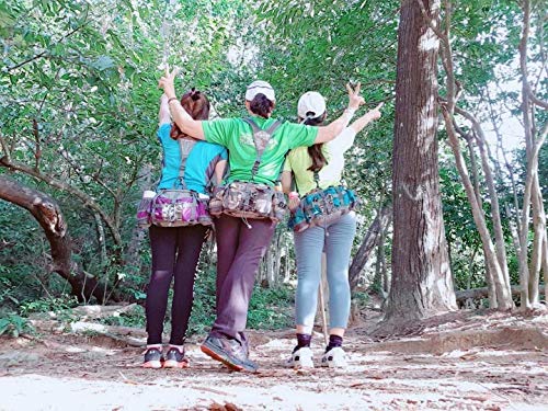 Multifunktionale Gürteltasche mit 2 Flaschenhalter Rucksack Umhängetasche Trinkgürtel Bauchtasche Militärstil Handyfach Wasserdicht Laufgürtel Hüfttasche für Wandern Reise Camping Radfahren