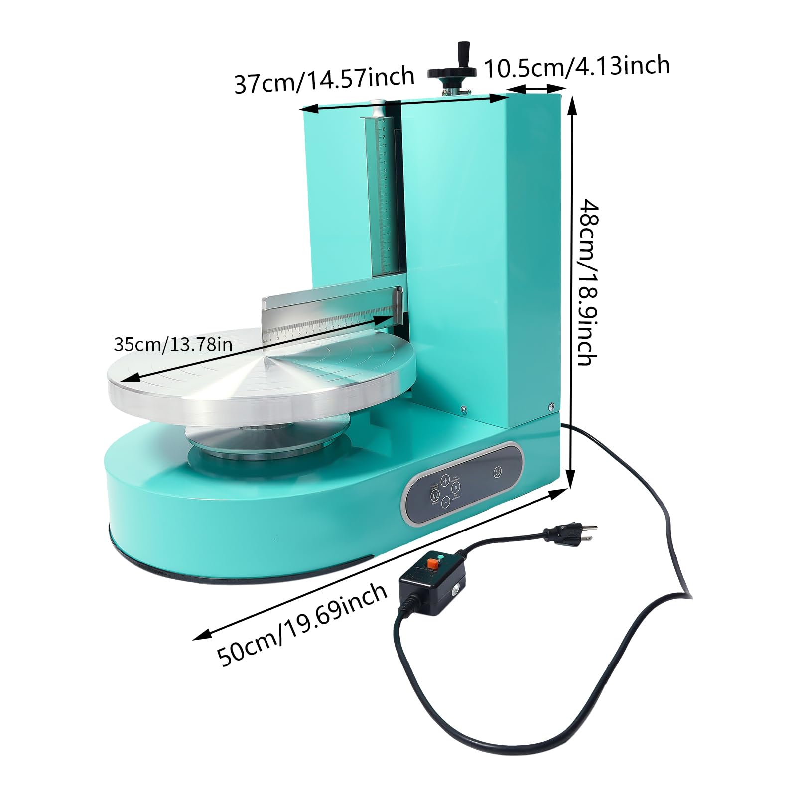 Máquina para Decorar Pasteles, 200 W, para Pasteles de cumpleaños, con Cobertura Suave de Crema, Pantalla LCD y raspadores graduados, bajo Nivel de Ruido, para Pasteles de 4 a 12 Pulgadas (v