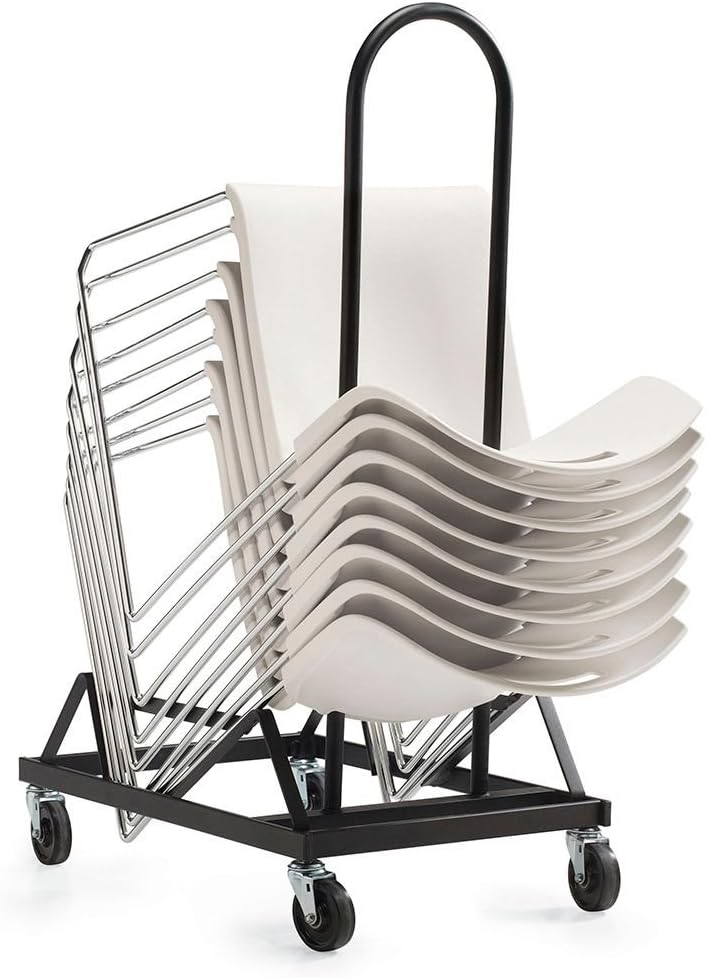 Popcorn Chair Dolly Black Metal Dimensions: 21.375"W x 31.75"D x 51.75"H Weight: 36 lbs