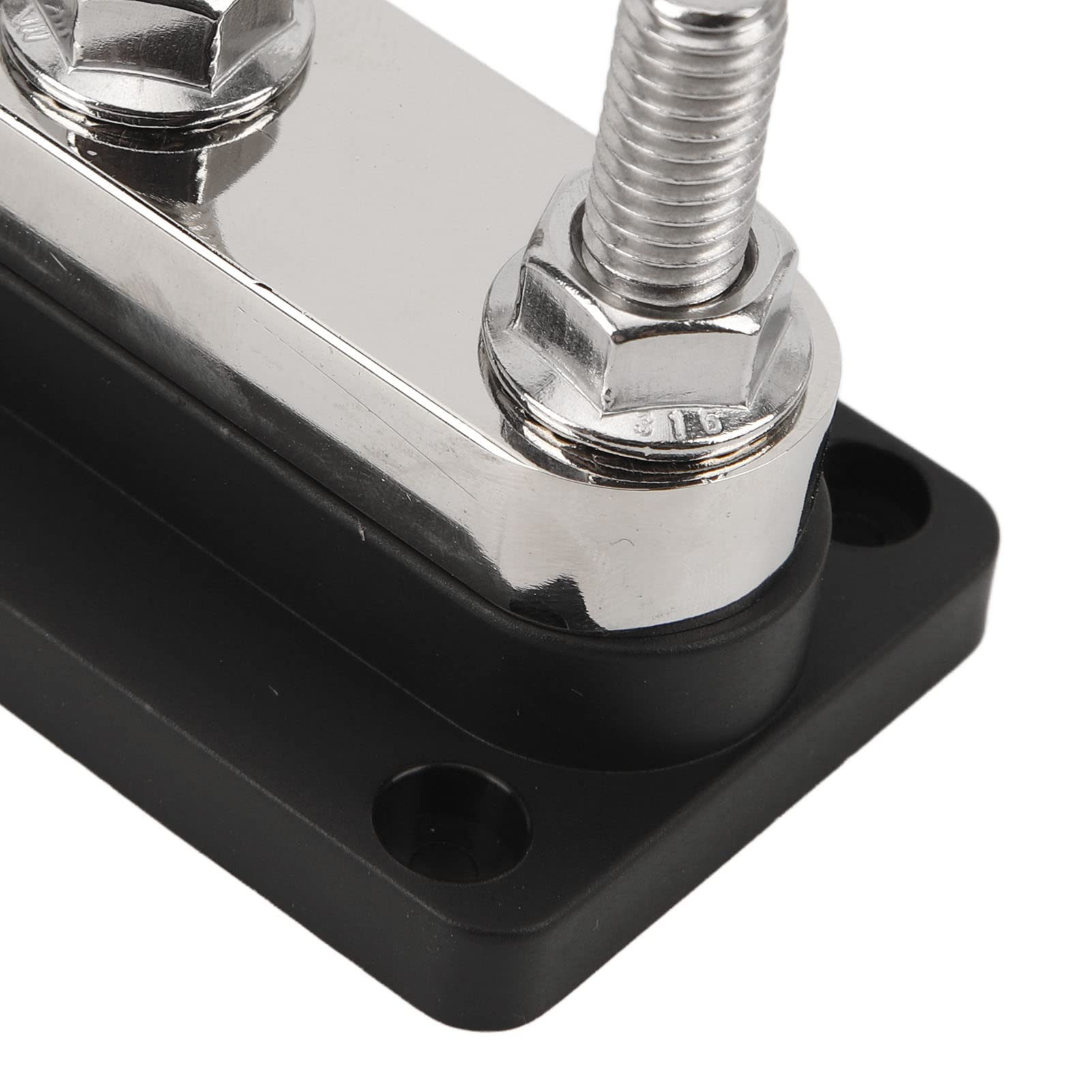 Yctze 12‑48V 600A Blocco di Distribuzione Dell'alimentazione Nylon PC Ottone 3 Prigionieri M10 Blocco di Giunzione della Batteria Barra del Bus per Camion per Auto Camper Barche (Nero)