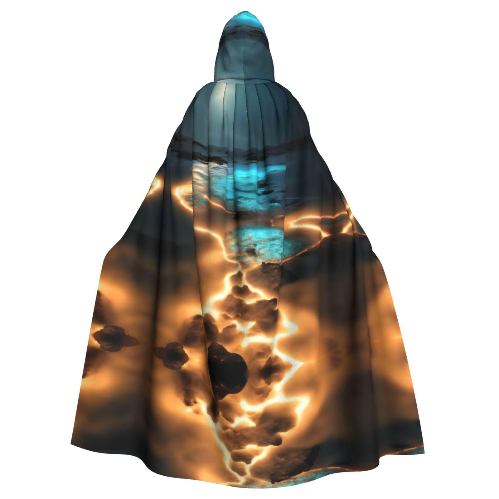 QHZLY Halloween View under the moon Hooded Cloak Adult Cosplay Costume for Masquerade, Theme Party, Stage Performance
