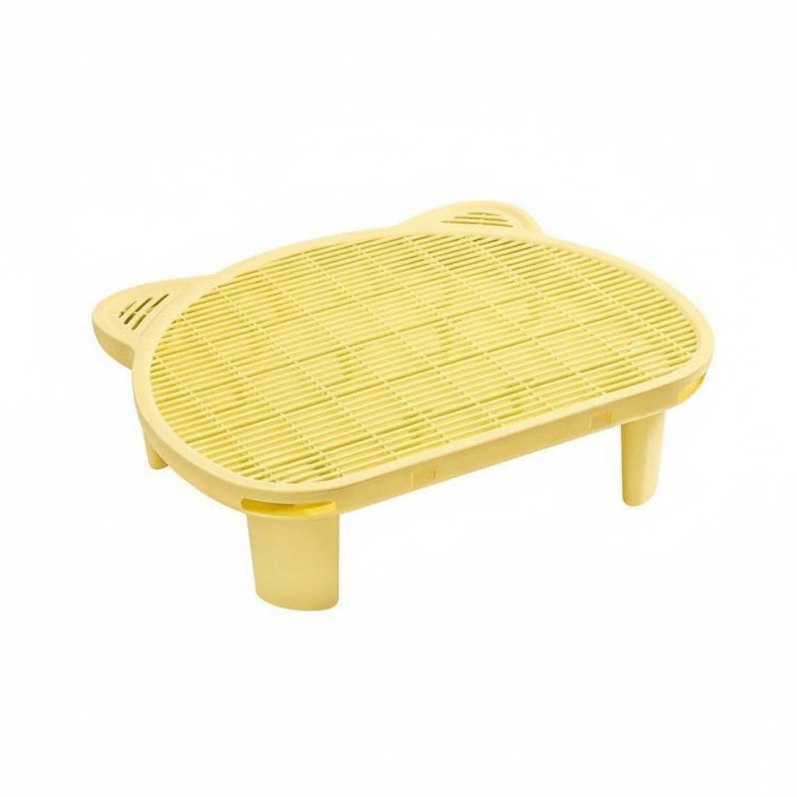 Tappetino per Lettiera per Gatti Pannello Controllo Granuli Pedana Gradino Cattura Sabbia Doppio Strato in Polipropilene con Struttura a Nido E, Bianco, 9CM
