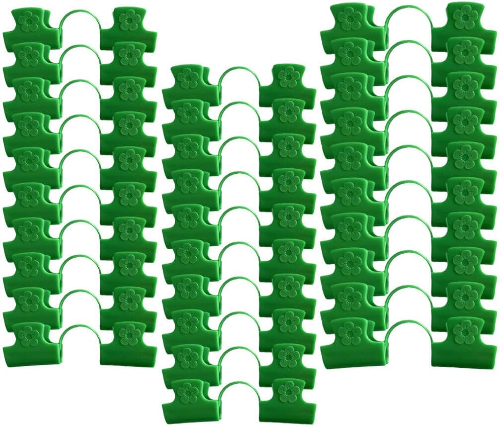 120 pcs Greenhouse Clips for Plant Support Double Clips for Netting Tunnel Hoop Clips Film Row Ideal for Climbing Plants and Garden Use