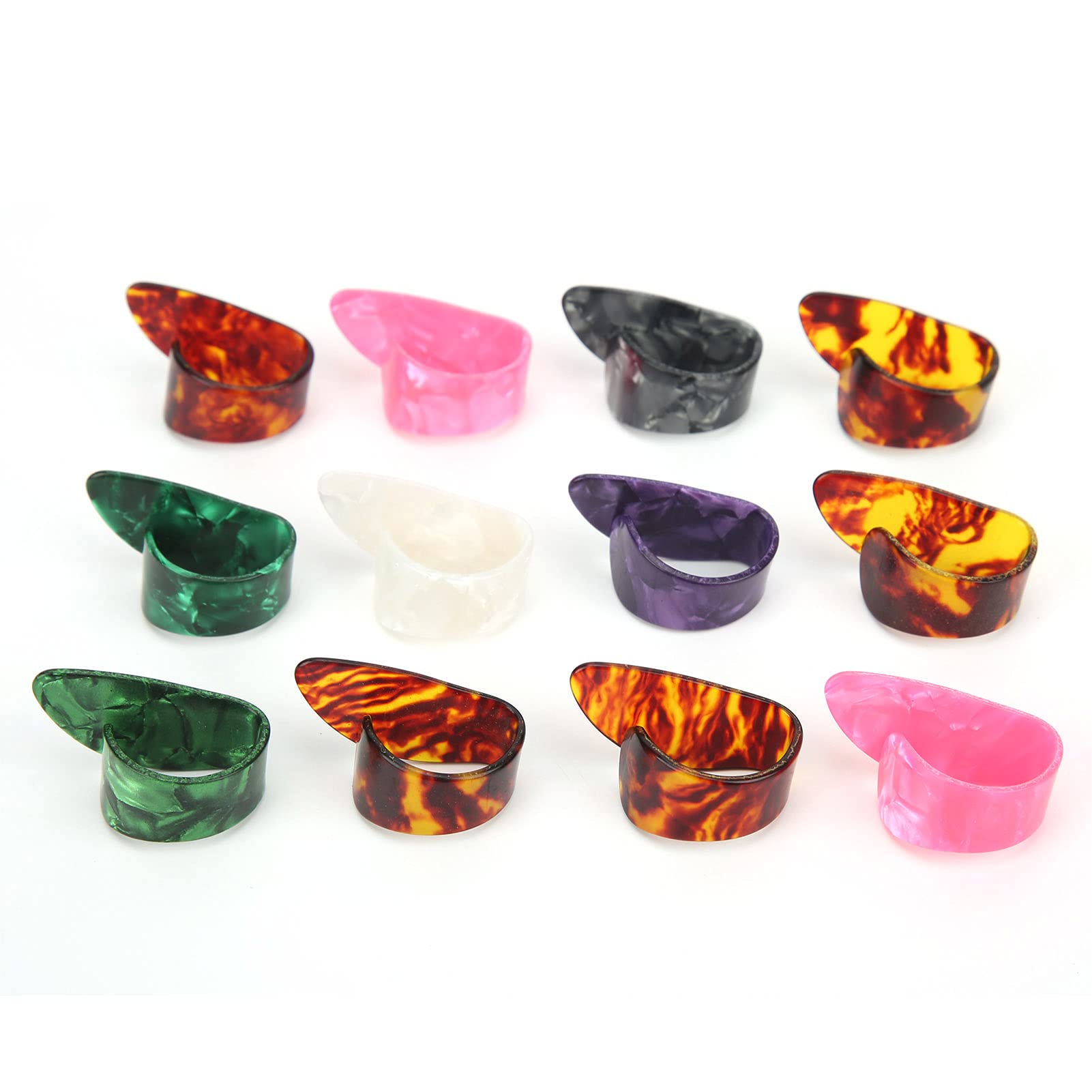 12 Pièces Médiators Pour Guitare Plectres Plats Celluloïd Avec