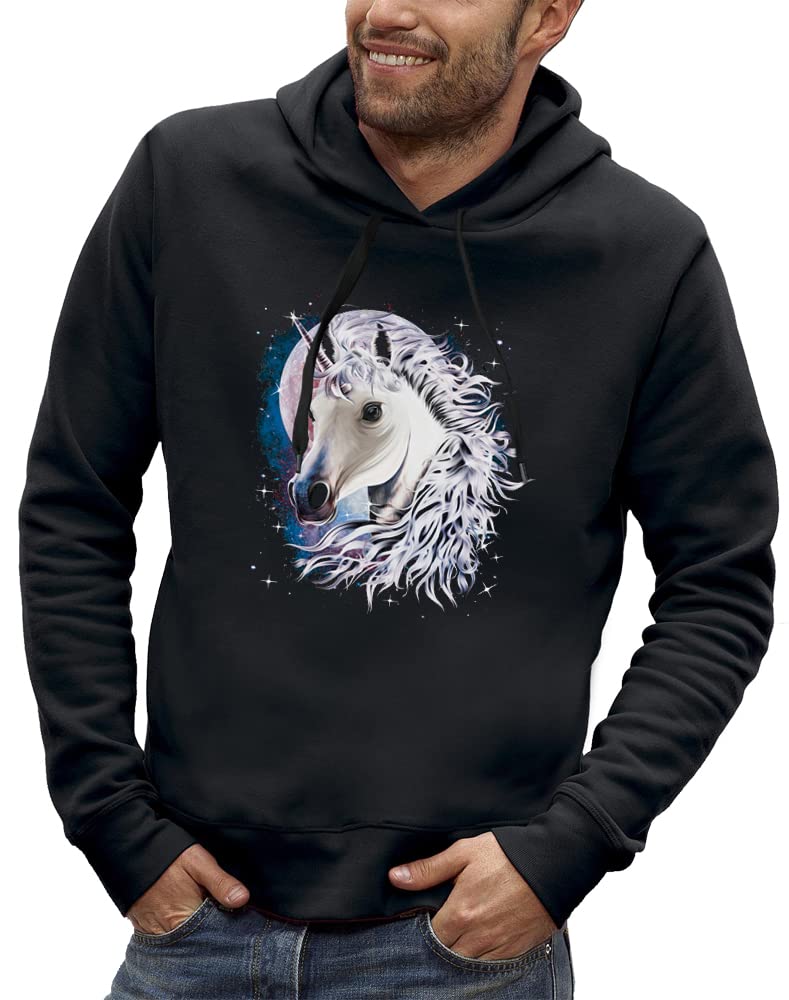 Sweat à capuche licorne espace idée cadeau originale homme portrait astro