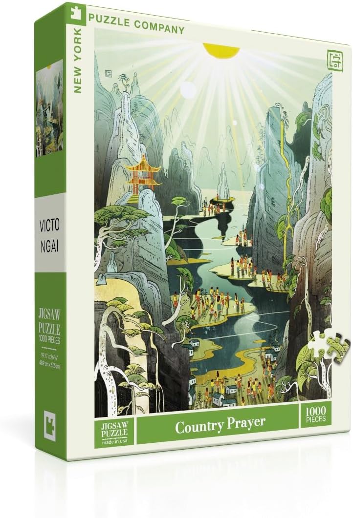 New York Puzzle Company - Victo Ngai Country Prayer - 1000 Piece Jigsaw Puzzle for Family Game Nights by Victo Ngai