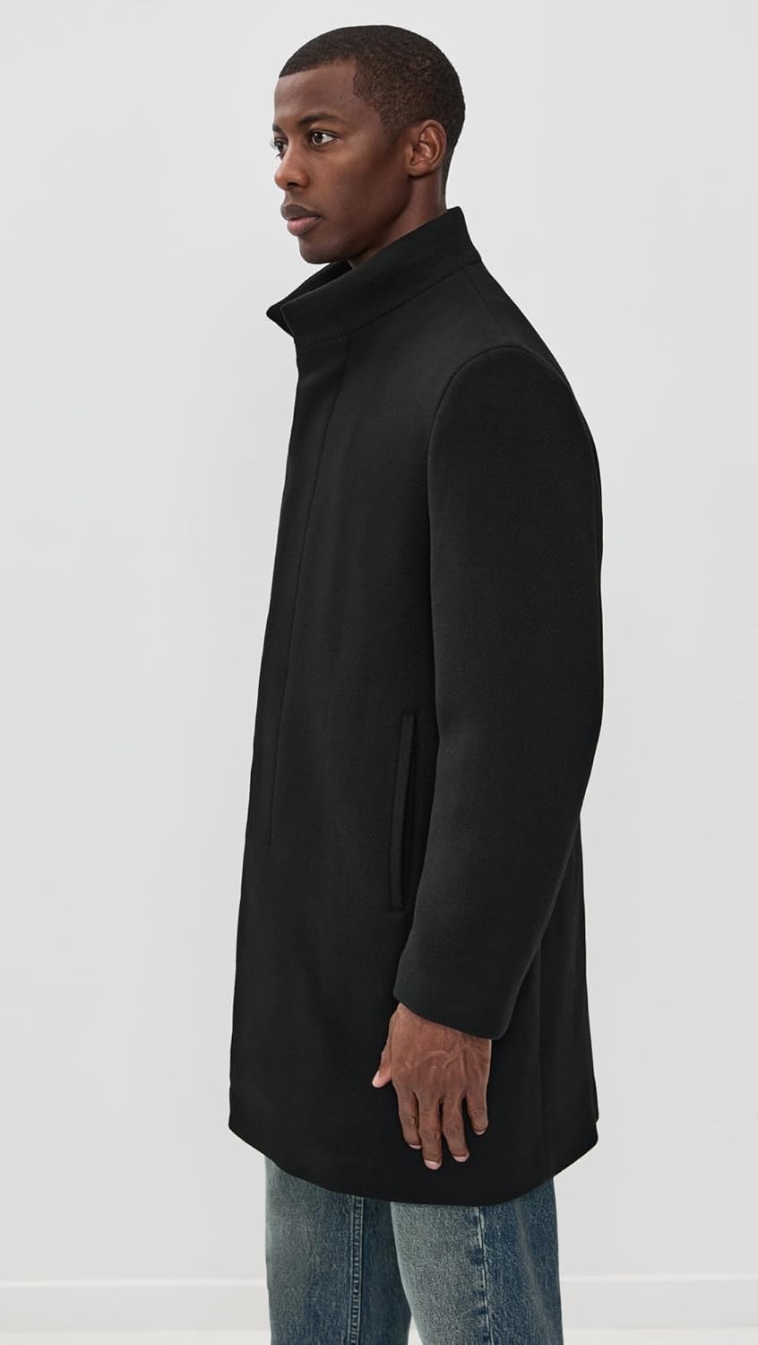 Theory Men's Belvin Coat in Textured Wool Blend Melton - Image 3