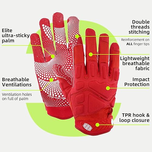 Miniatura 3 de Seibertron Pro 3.0 Elite Ultra-Stick Sports Receiver Glove Football Gloves Youth and Adult