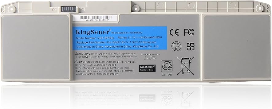 VGP-BPS30 Laptop Battery Replacement for Sony Vaio SVT11 SVT13 T11 T13 SVT131 SVT1312 SVT131A11T SVT13117ECS SVT131B11M SVT131A11L SV-T1115FD SV-T1115FG VT13117ECSBPS30 11.1V 4050mAh