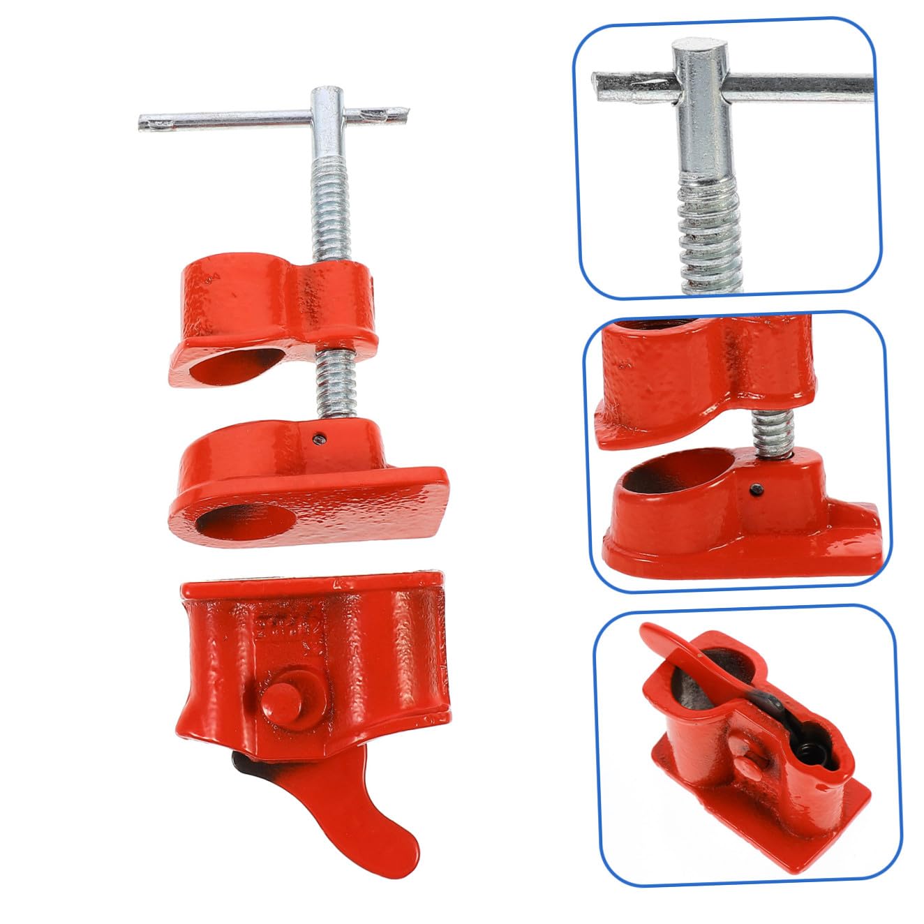 Morsetto per Tubi in Ghisa Rosso, Set 1 Pezzo, per Falegnameria